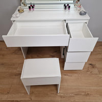 Dressing Table with Mirror and Stool Makeup Vanity LED Mirror Lights Hollywood Table