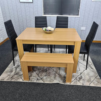 Dining Table Set with 4 Chairs Dining Room and Kitchen table set of 4, and Bench