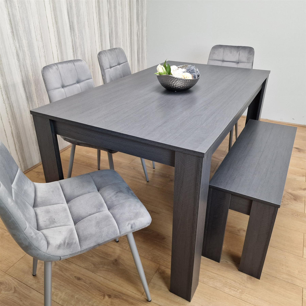 Dining Table Set with 4 Chairs Dining Room, Kitchen table set of 4, and Bench