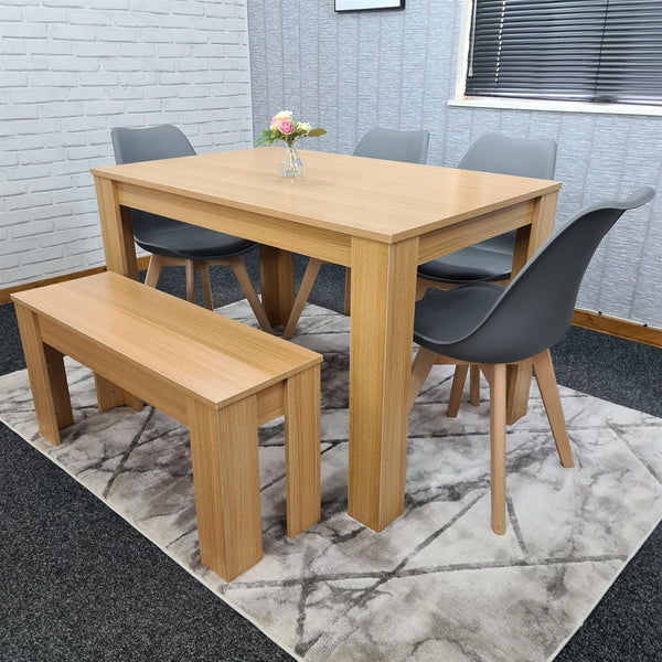 Dining Table Set with 4 Chairs Dining Room and Kitchen table set of 4, and Benches