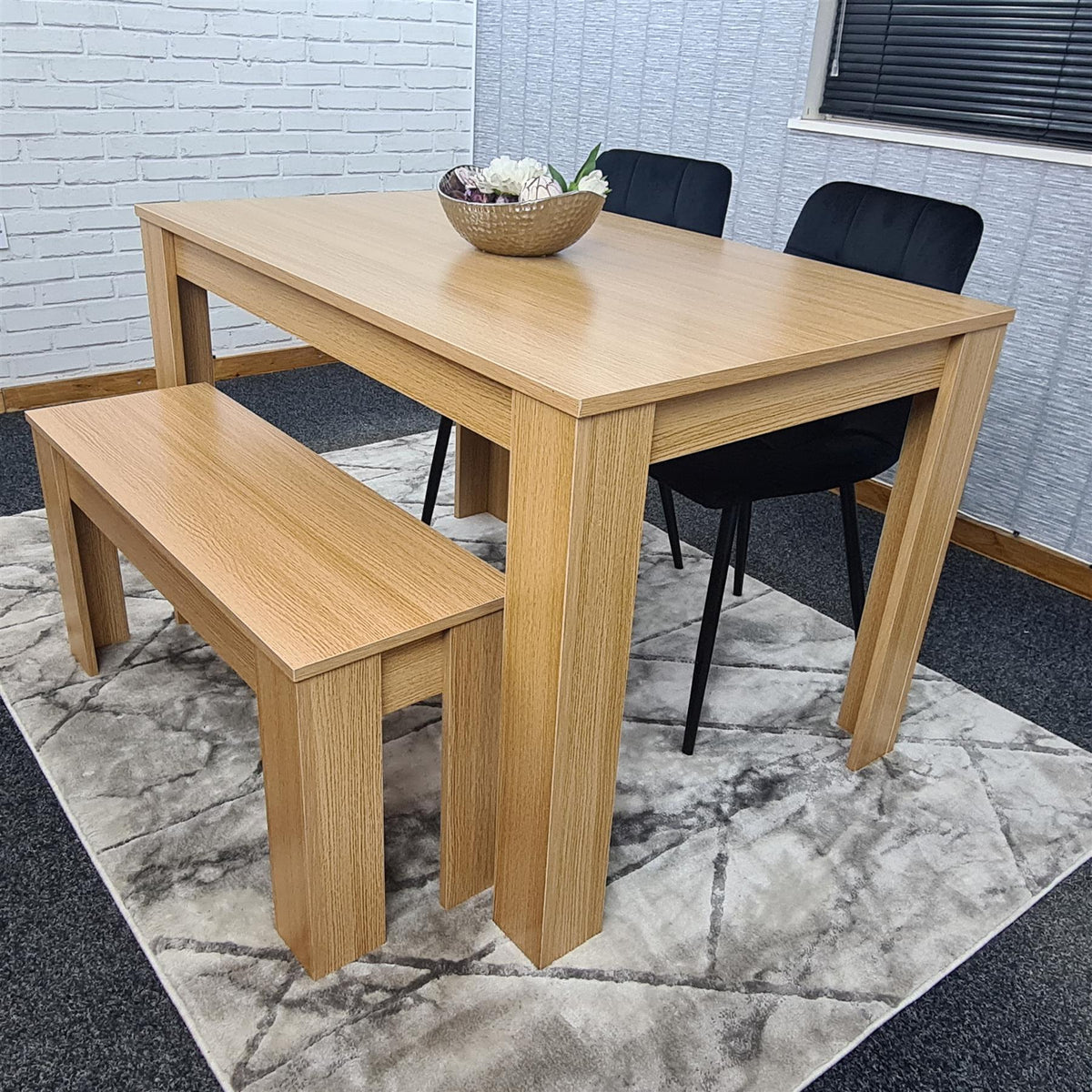 Dining Table Set with 2 Chairs Dining Room and Kitchen table set of 2, and Bench