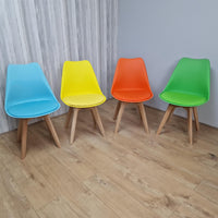 Dining Chairs Set of 4 Four Colourful Mixed Leather Kitchen Table