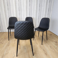 Dining Chairs Set of 4 Black Leather Kitchen Chairs