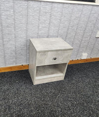 Wooden Bedside Cabinet In Stone Grey Effect