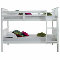 Bunkbed Kids white 3ft single wooden bunk bed with mattress childrens bedroom furniture