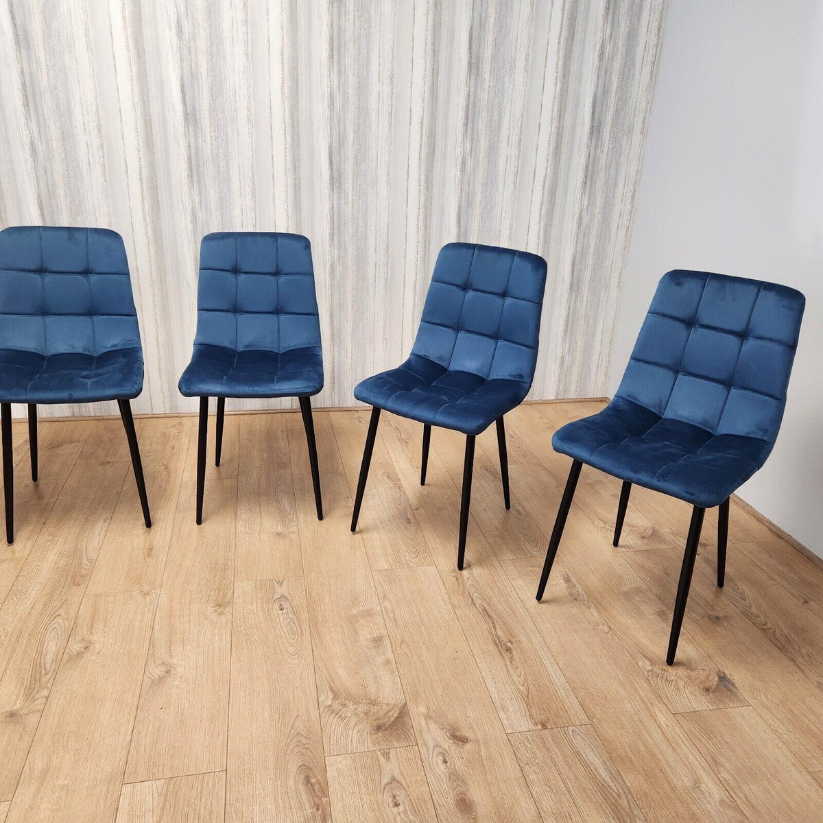 Dining Chairs Set of 4 Blue Velvet Kitchen Chairs