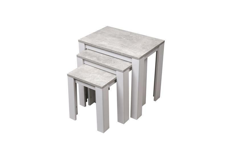 Stone Grey Effect Nest Of Tables Set Of 3