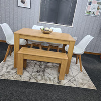 Dining Table Set with 4 Chairs Dining Room and Kitchen table set of 4, and Benches