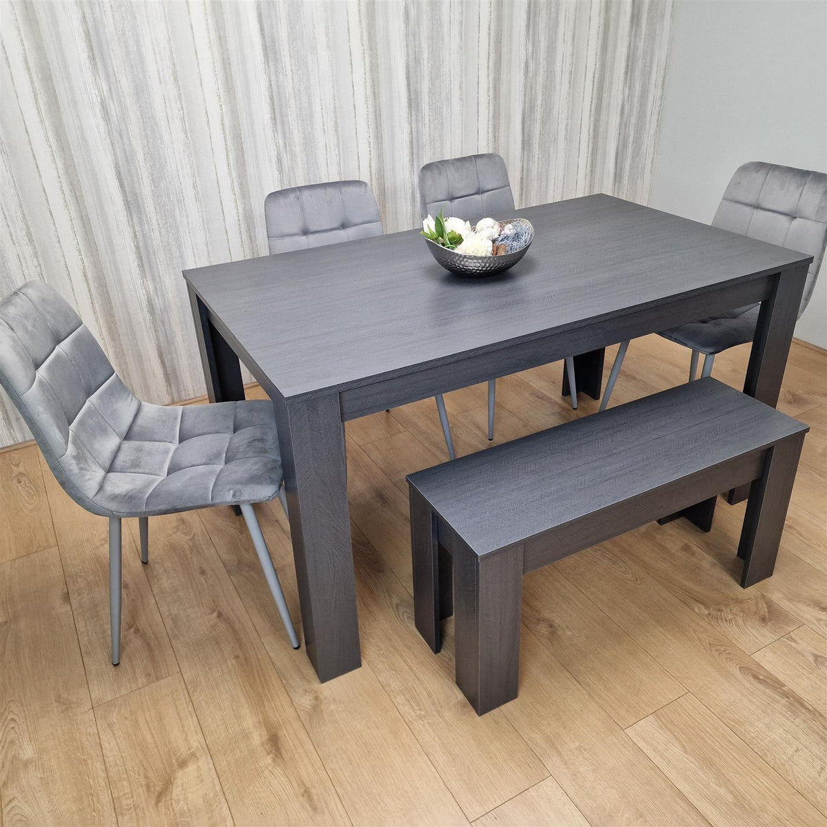 Dining Table Set with 4 Chairs Dining Room, Kitchen table set of 4, and Bench