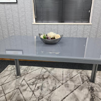 Dining Table Grey Glass Kitchen Place for 4 Seats, Dining Table Only (Grey H 75 x L 120 x W 70 cm)