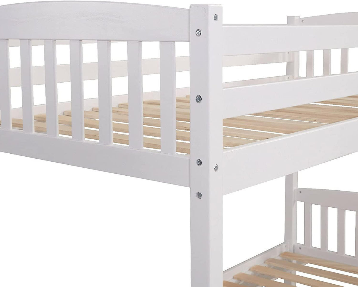 Bunkbed Kids white 3ft single wooden bunk bed with mattress childrens bedroom furniture