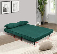 Double Sofa Bed Sleeper Foldable Portable Pillow Lounge Couch Green Sofa BedLiving Room Furniture