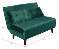 Double Sofa Bed Sleeper Foldable Portable Pillow Lounge Couch Green Sofa BedLiving Room Furniture