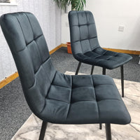 Dining Chairs Set of 2 Black Velvet Kitchen Chairs