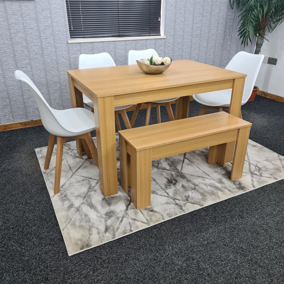 Dining Table Set with 4 Chairs Dining Room and Kitchen table set of 4, and Benches