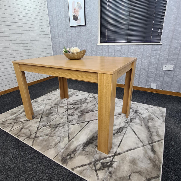 Dining Table Beige Wood Kitchen Place for 4 Seats, Dining Table Only (Beige H 75 x L 117 x W 77 cm)