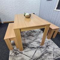 Dining Table Set with 2 Benches Dining Room and Kitchen table set of 2