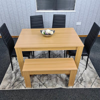 Dining Table Set with 4 Chairs Dining Room and Kitchen table set of 4, and Bench