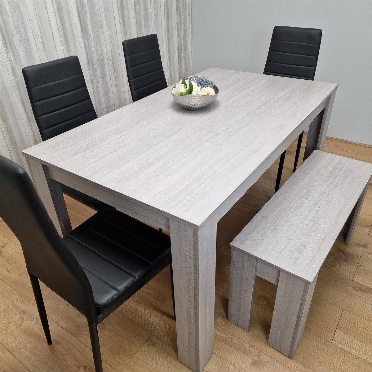 Dining Table Set with 4 Chairs Dining Room, Kitchen table set of 4, and Bench