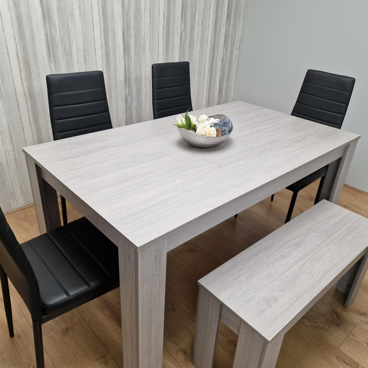 Dining Table Set with 4 Chairs Dining Room, Kitchen table set of 4, and Bench