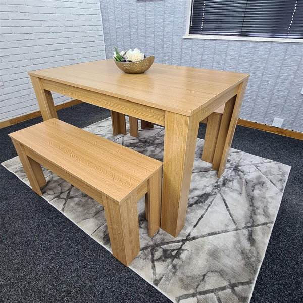 Dining Table Set with 2 Benches Dining Room and Kitchen table set of 2