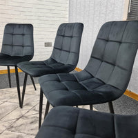 Dining Chairs Set of 4 Black Velvet Kitchen chairs