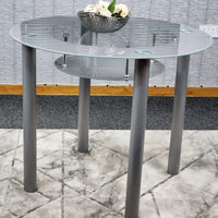 Glass Grey Dining Table Round Dining Table Dining Room Kitchen Furniture