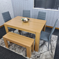 Dining Table Set with 4 Chairs Dining Room and Kitchen table set of 4, and Benches