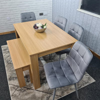 Dining Table Set with 4 Chairs Dining Room and Kitchen table set of 4, and Bench