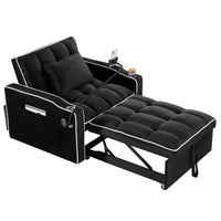 3-in-1 Convertible Sofa Bed Sleeper Chair with Adjustable Backrest, USB Charging & Cup Holder for Small Spaces