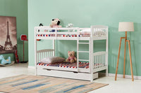 Bunkbed Kids white 3ft single wooden bunk bed childrens bedroom furniture