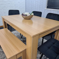 Dining Table Set with 4 Chairs Dining Room and Kitchen table set of 4, and Benches