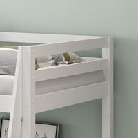Mid sleeper Bed kids white 3ft single wooden childrens bedroom furniture