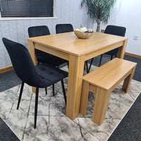 Dining Table Set with 4 Chairs Dining Room and Kitchen table set of 4, and Bench