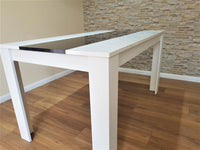 Dining Table Wood Kitchen Place for 4 Seats, Dining Table Only (White and Black H 75 x L 117 x W 77 cm)