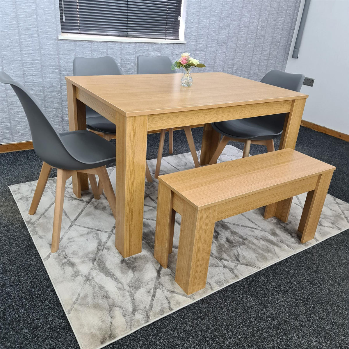 Dining Table Set with 4 Chairs Dining Room and Kitchen table set of 4, and Bench