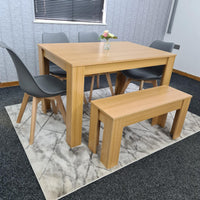 Dining Table Set with 4 Chairs Dining Room and Kitchen table set of 4, and Bench