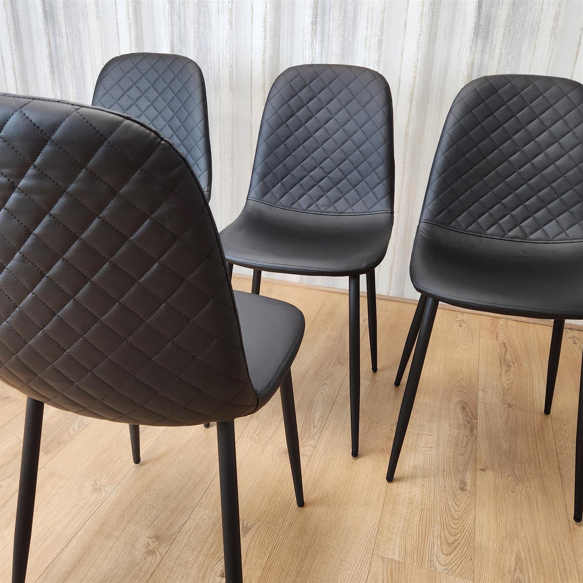 Dining Chairs Set of 4 Black Leather Kitchen Chairs