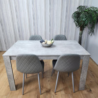 Wooden Rectangle Dining Table Sets with Set of 4 Chairs for Dining Room, Grey