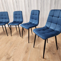 Dining Chairs Set of 4 Blue Velvet Kitchen Chairs