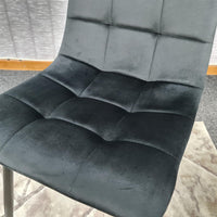 Dining Chairs Set of 2 Black Velvet Kitchen Chairs