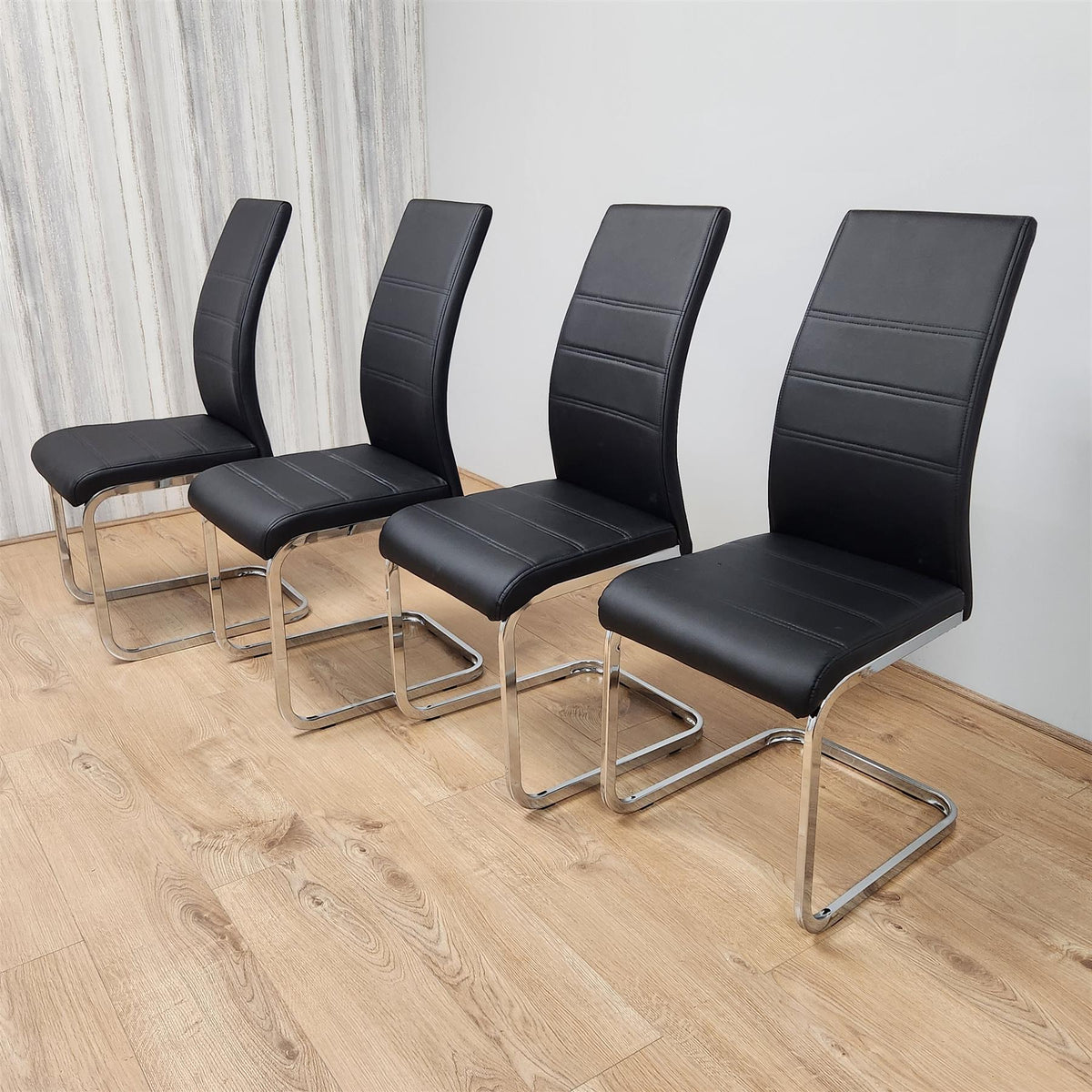 Dining Chairs Set of 4 Black Leather Kitchen Chairss