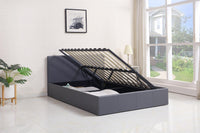 Ottoman Storage Bed grey small double 4ft leather bedroom furniture