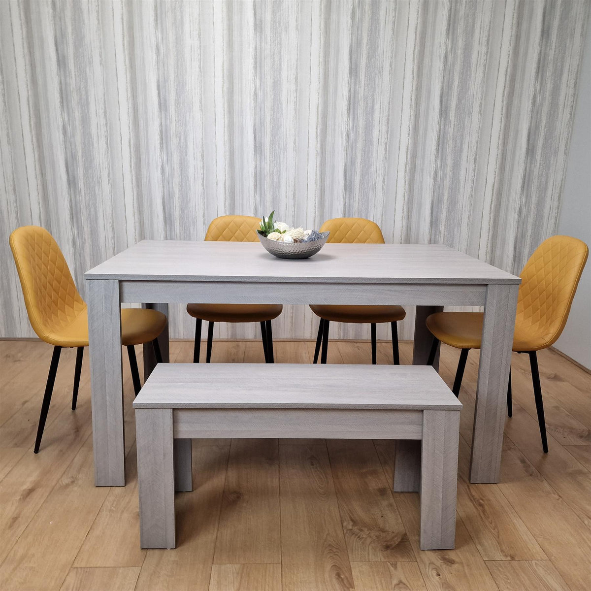 Dining Table Set with 4 Chairs Dining Room, Kitchen table set of 4, and Bench