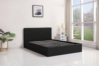 Ottoman Storage Bed black small double 4ft 6 leather bedroom furniture