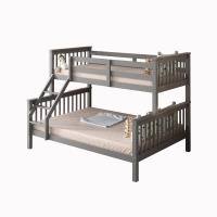 Bunkbed Kids grey 3ft single with 4ft 6 small double trio bunk beds wooden childrens bedroom furniture