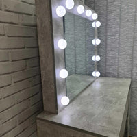 Dressing Table with Mirror and Stool Makeup Vanity LED Bulbs Mirror Hollywood Table