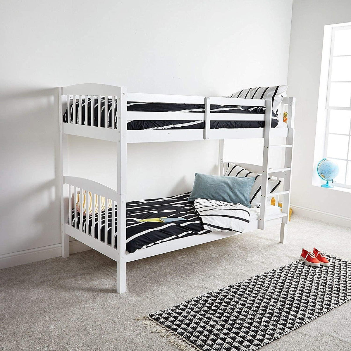 Bunkbed Kids white 3ft single wooden bunk bed childrens bedroom furniture