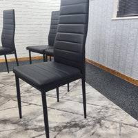 Dining Chairs Set of 4 Black Leather Kitchen Chairs