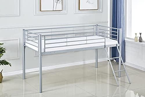 Mid Sleeper Bunk Bed kids 3ft single silver metal childrens bedroom furniture